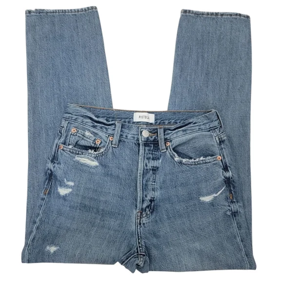 Pistola Charlie High Rise Straight Leg Ankle Length Button Fly Denim Wom… - Picture 5 of 16